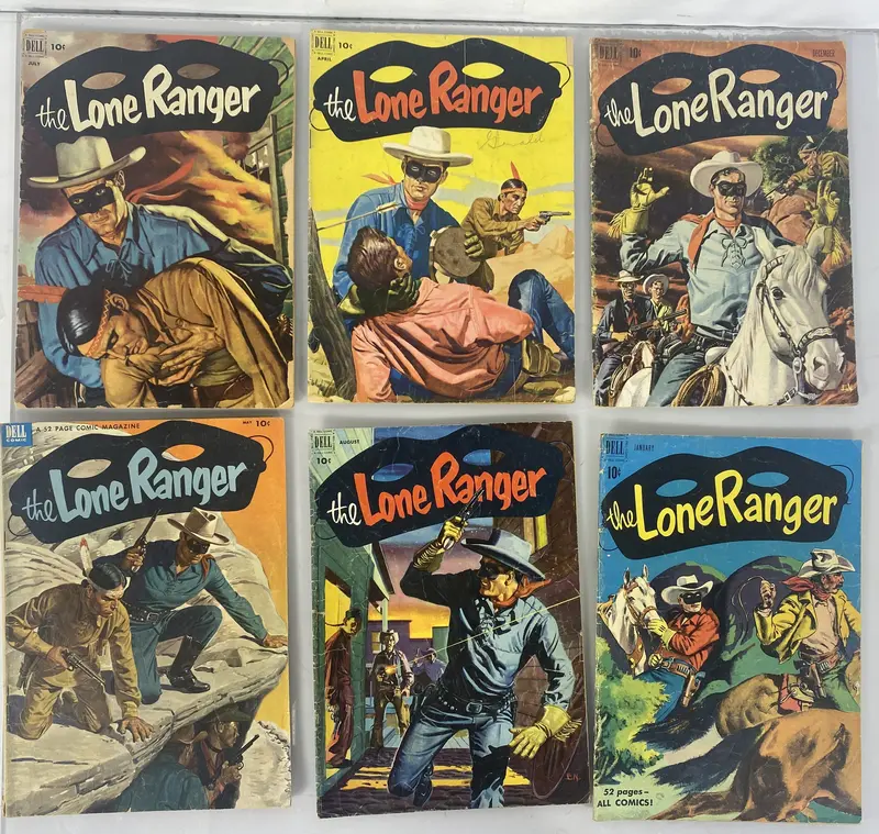 Set of 6 Dell Lone Ranger Comic Books – Vintage Series