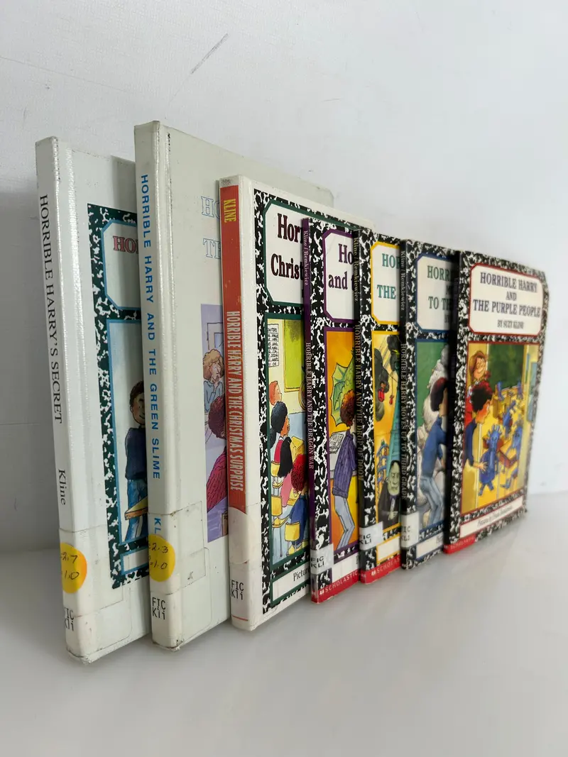 Set of 7 Horrible Harry Chapter Books – Includes 3 Hardcovers and 4 Paperbacks, Ex-Library