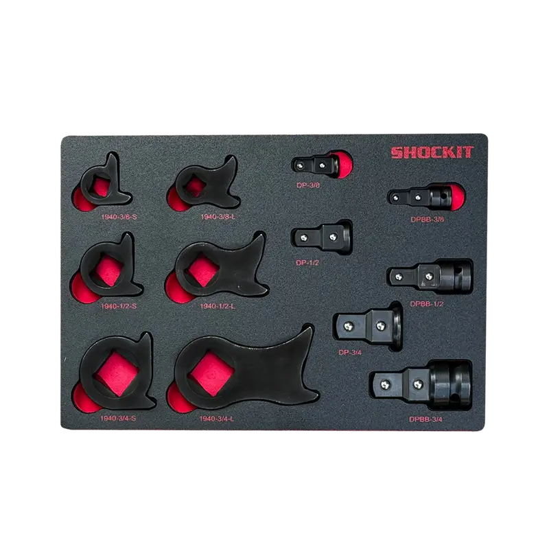SHOCKIT® Kentucky Kicker Multi-Sized Impact Driver Master Set – 3/8″, 1/2″, and 3/4″ Drivers in EVA Foam