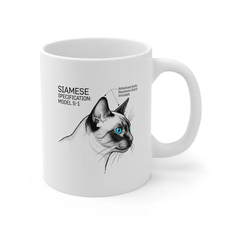 Siamese Cat Audio Receiver Technical Mug
