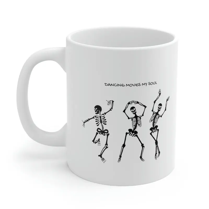Skeleton Dance Motif Ceramic Coffee Mug
