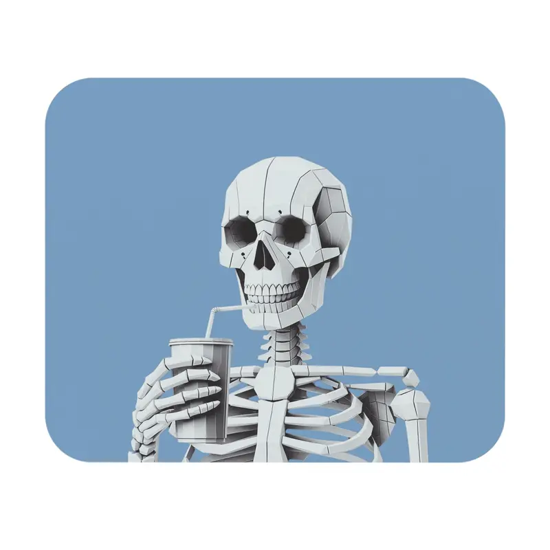 Skeleton Sipster Desktop Mouse Pad