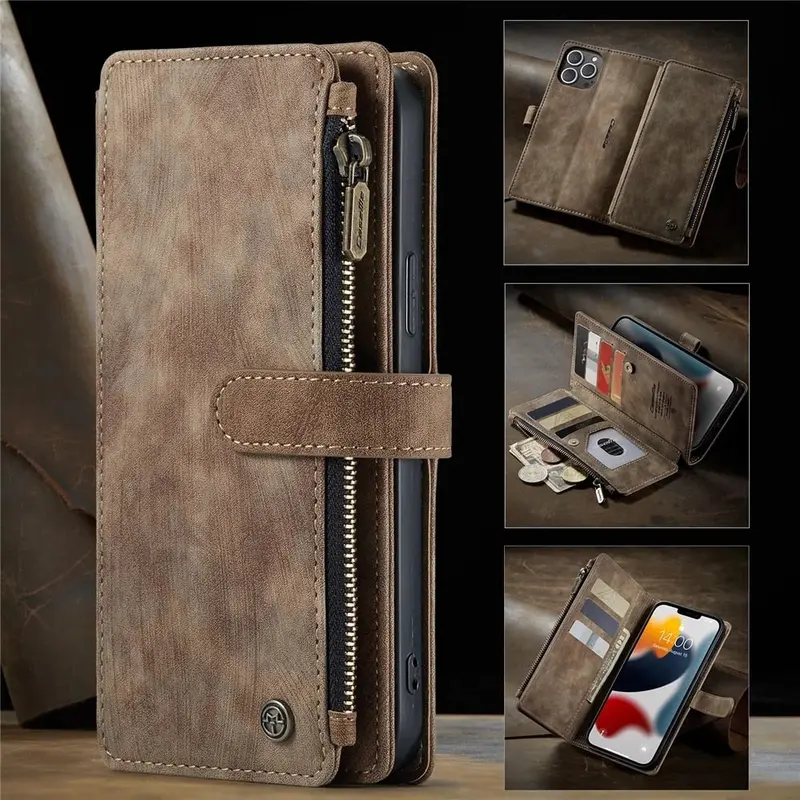 Slim Protective Wallet Case for iPhone with Card Slots
