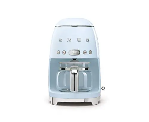 Smeg Retro 10-Cup Drip Coffee Maker – 50s-Inspired Pastel Blue Aesthetic Filter Machine with Vintage Design