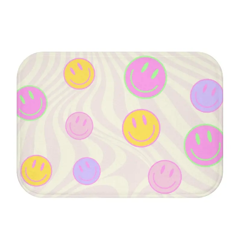 Smiley Face Bathroom Rug for Shower or Tub