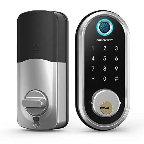 SMONET Smart Fingerprint Deadbolt – Bluetooth & App-Controlled Keyless Entry Door Lock with E-Key Sharing & Auto-Lock Feature