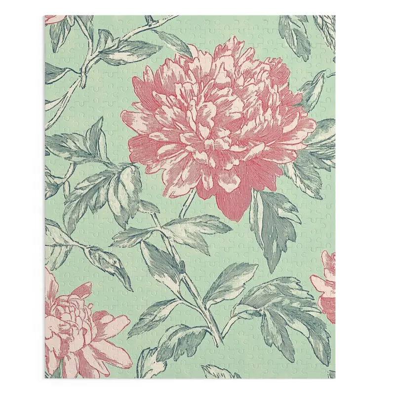 Soft Peony Floral Jigsaw Puzzle – 500-Piece Relaxation Activity