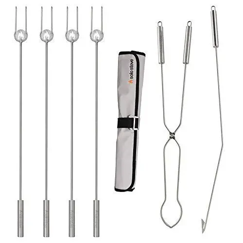 Solo Stove Roasting Sticks + Fire Pit Poker – Durable Outdoor & RV Fire Pit Accessories Set