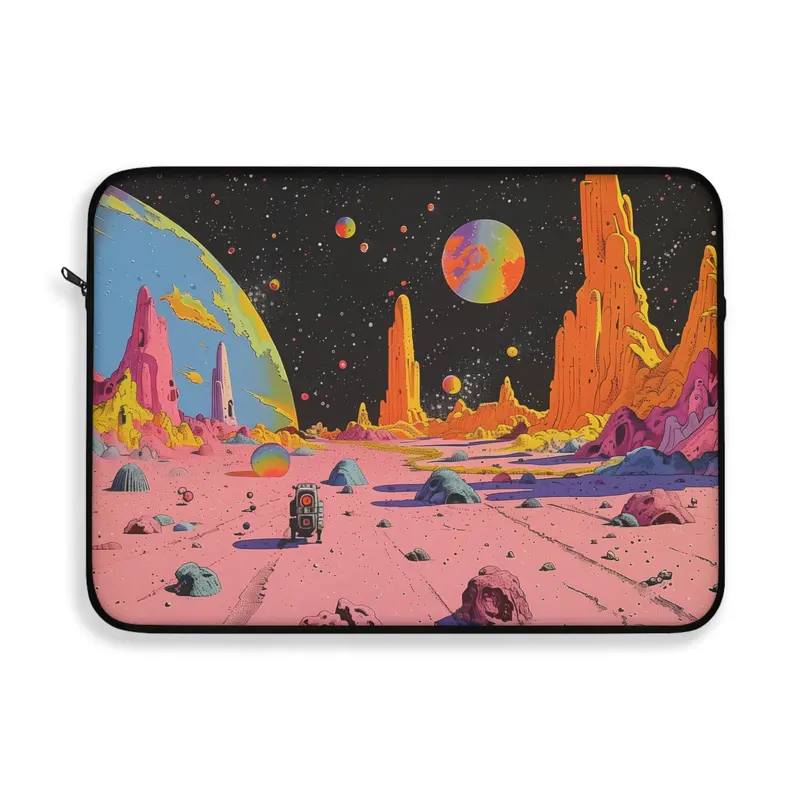Space Robot Retro Laptop Sleeve