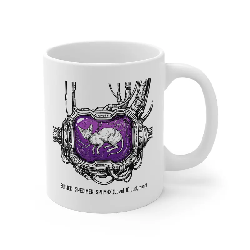 Sphynx Cat Stasis Pod Illustration Mug