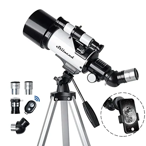 Stilnend 70mm AZ Refractor Telescope – Beginner-Friendly Astronomical Scope with Fully Multi-Coated Optics, Tripod & Smartphone Adapter