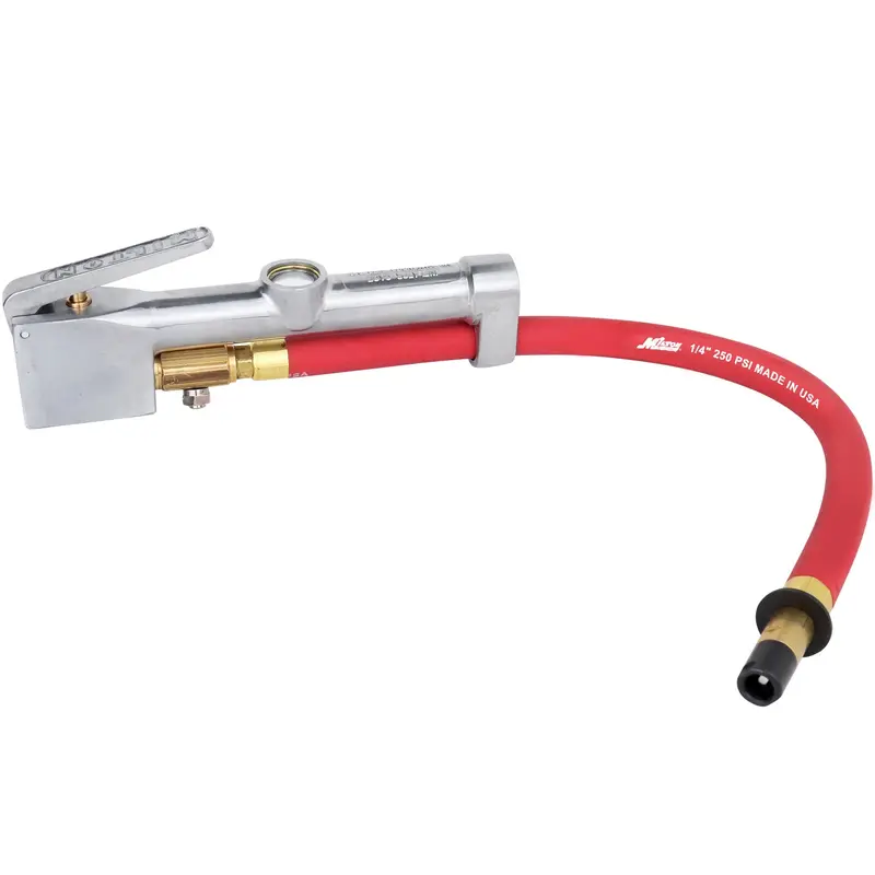 Straight-Head Inflator Gauge with Integrated Air Chuck