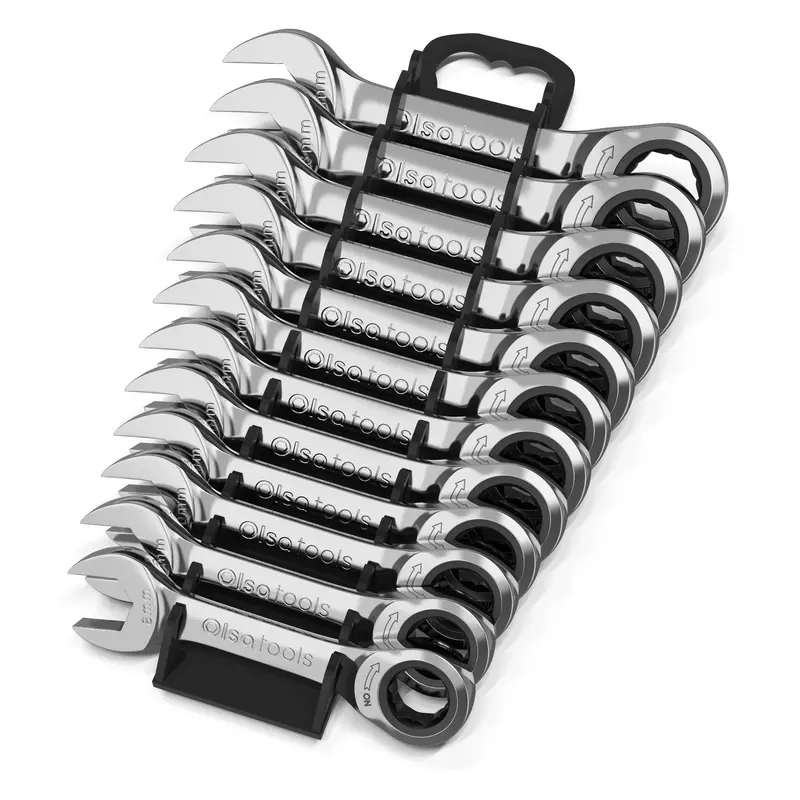 Stubby 120-Tooth Ratcheting Wrench Set