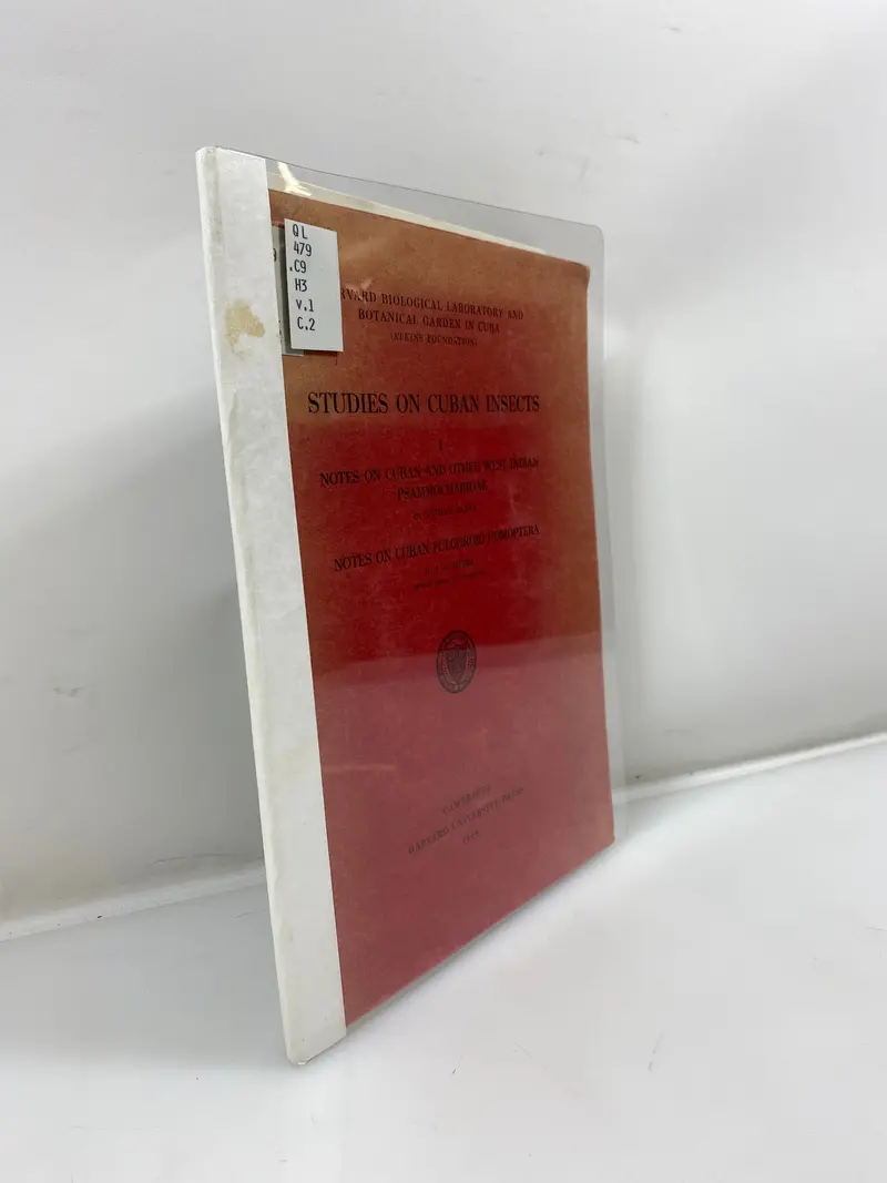 Studies on Cuban Insects, Volume I – Harvard University Press (1928), Library-Bound Edition