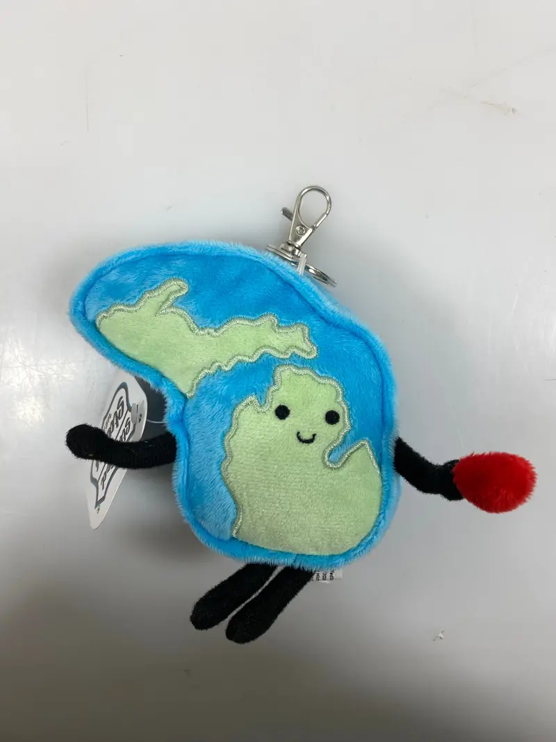 Stuffed States Michigan Plush Keychain – Mini State-Shaped Charm