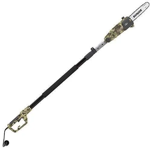 Sun Joe SWJ803E-CMO 10-Inch Electric Pole Chainsaw – 8.0-Amp Multi-Angle Cutting, Camo Design