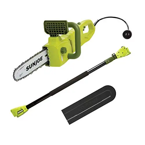Sun Joe SWJ807E 10-Inch Electric Pole Chain Saw – 8-Amp Convertible Design for Pruning & Trimming (Corded, Green)