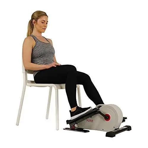 Sunny Health & Fitness SF-E3872 Magnetic Under-Desk Elliptical – Fully Assembled Peddler in Grey