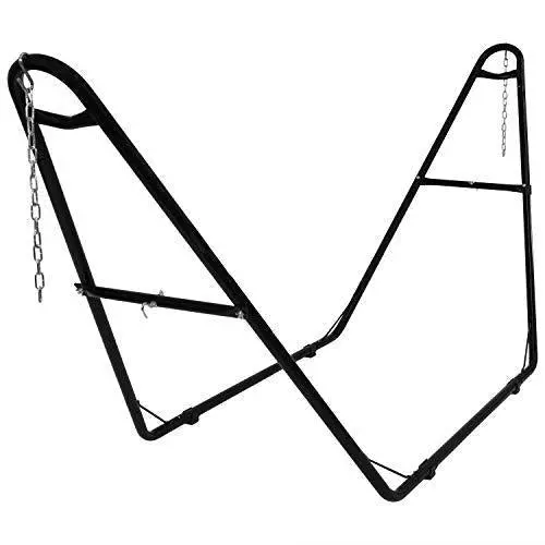 Sunnydaze Heavy-Duty Steel Hammock Stand – 550-Lb Capacity, Fits 9–14 Ft Hammocks, 2-Person Use (Black)