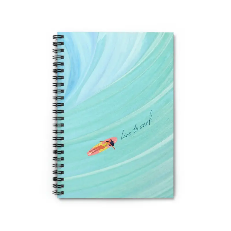 Surf-Inspired Spiral Notebook with Ocean Spiral Design