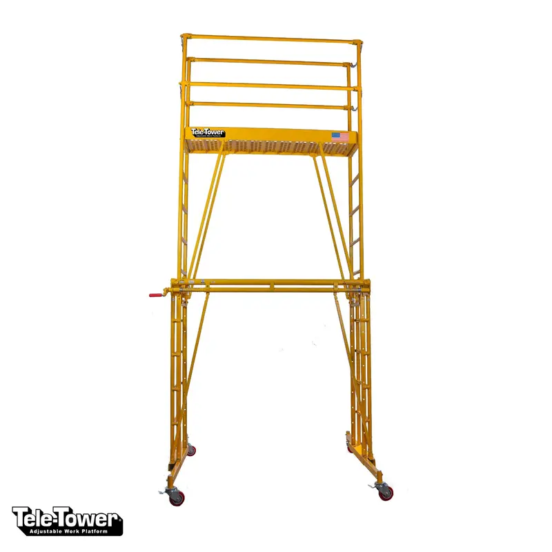 TELE-TOWER® Model 1101-96 Height-Adjustable Platform – 11-Foot Max, 8′ × 19″ Deck, 1000 lb Load Limit