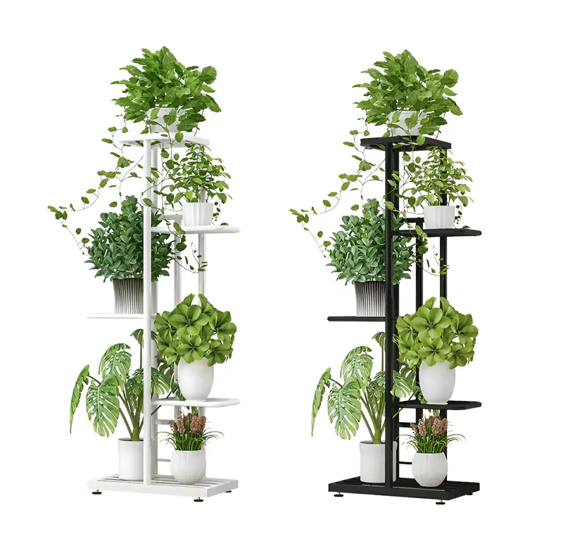 Tiered 6-Tier Metal Plant Stand for Indoor or Outdoor Decor
