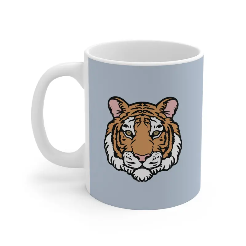 Tiger Emblem Navy Blue Ceramic Mug
