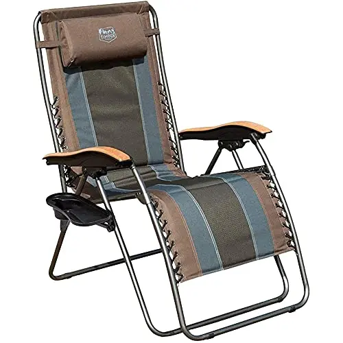 Timber Ridge Zero Gravity Oversized Recliner – 350-Lb Capacity, Cup Holder & Headrest for Patio or Camping