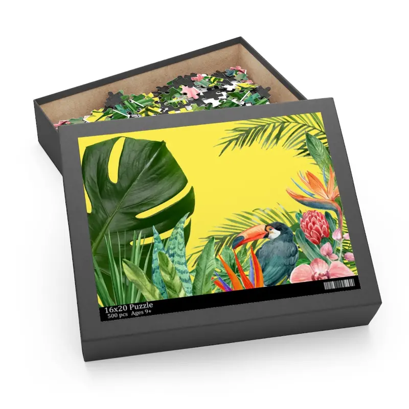 Tropical Bird Toucan Illustration 500-Piece Jigsaw Puzzle
