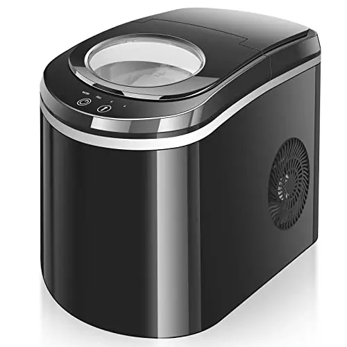 TRUSTECH Countertop Ice Maker – 26 lbs/24H Output, 9 Cubes in 6 Minutes, Self-Cleaning & Portable