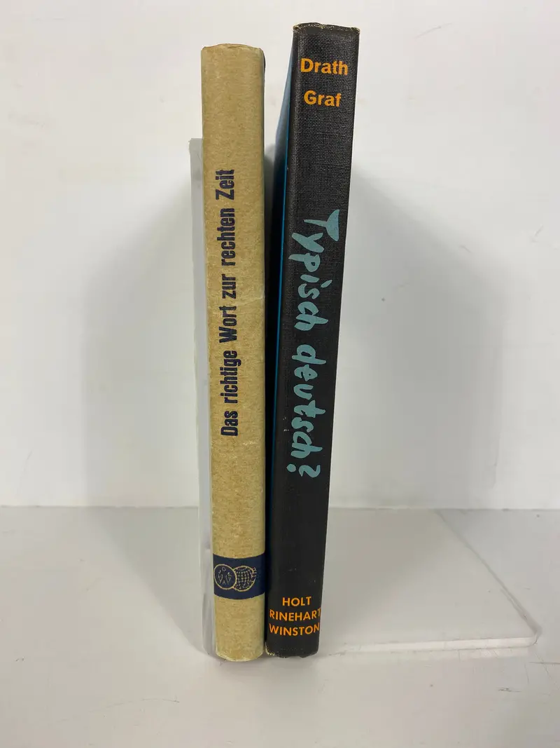 Two German Language Textbooks: Typisch Deutsch? and Das Richtige Wort zur Rechten Zeit – Hardcover Learning Volumes