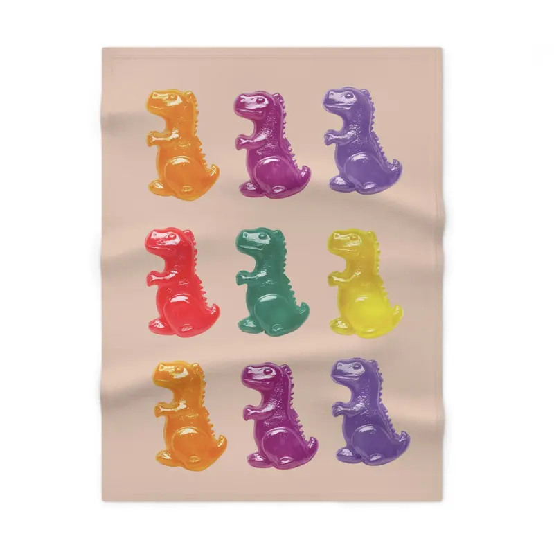 Tyrannosaurus Rex Gummy-Themed Soft Fleece Baby Blanket