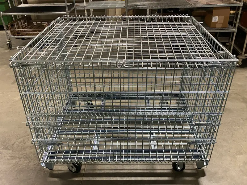 Uline H-2092 Collapsible Rolling Utility Cage – Industrial Transport Cart