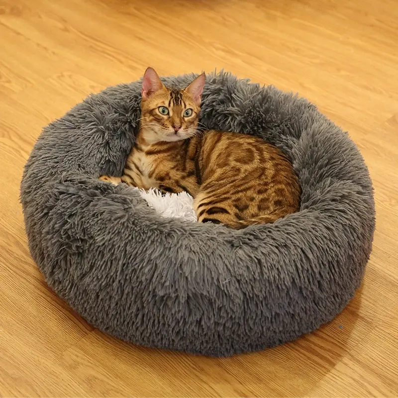 Ultra-Soft Long-Pile Plush Round Pet Bed