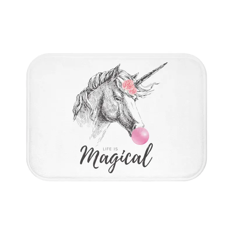 Unicorn Bubblegum ‘Life Is Magical’ Bath Mat