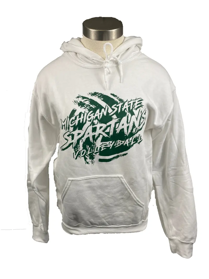 Unisex White Michigan State Spartans Volleyball Hoodie — Size S