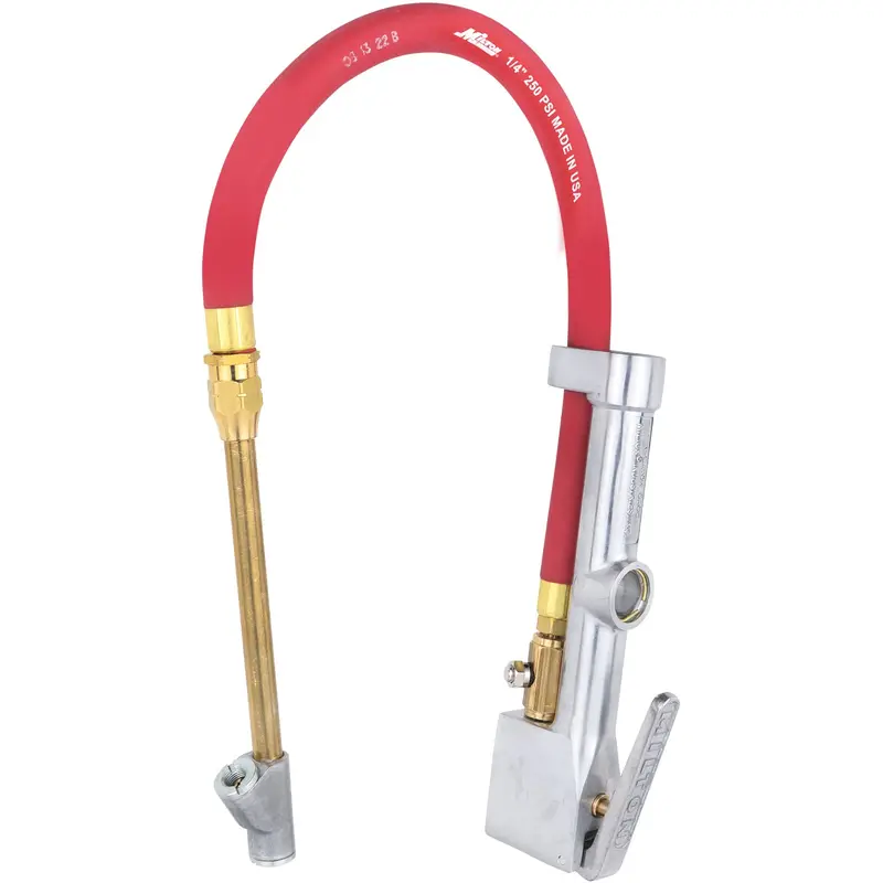 Upgraded Milton® Dual-Head Tire Inflator with Straight-Foot Chuck, 15″ Hose, and 10–160 PSI Gauge
