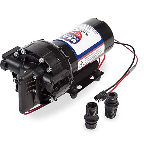 USA Adventure Gear ProGear 5550 High-Pressure Washdown Pump – 12V DC, 5.75 GPM, 80 PSI, Corrosion-Resistant Sealed Design – Made in USA