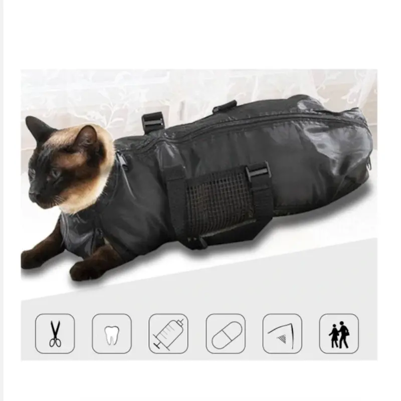 Veterinary-Grade Cat Grooming Restraint Bag – Adjustable & Calming