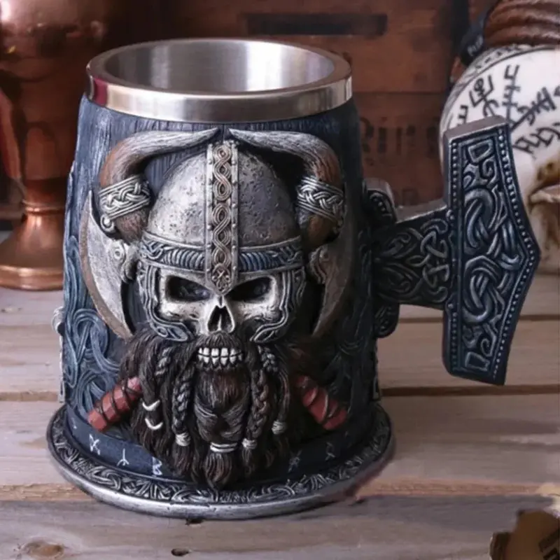 Viking-Themed Ceramic Beer & Coffee Mug