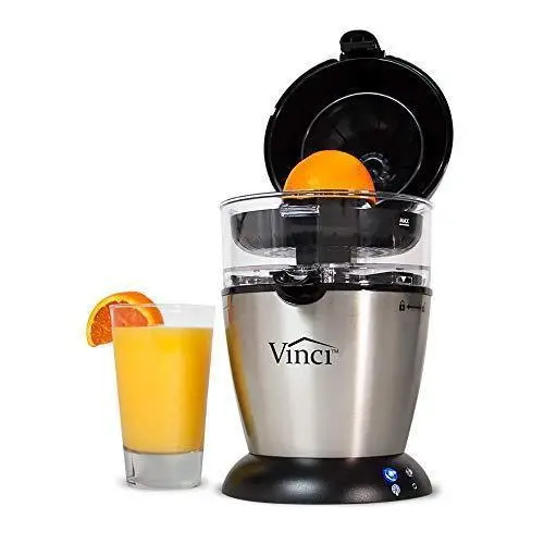 Vinci Hands-Free Electric Citrus Juicer – One-Touch Lemon, Lime, Orange & Grapefruit Squeezer with Stainless Steel Construction and Easy-Clean Design