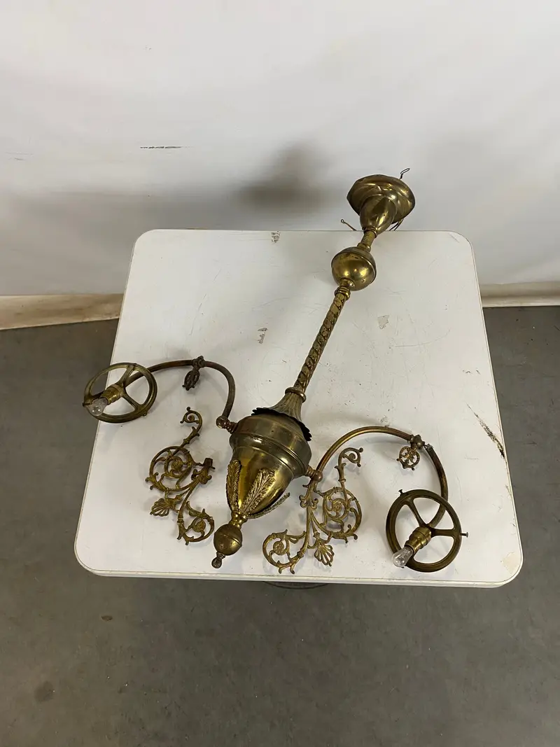 Vintage Brass Gas Lamp Hardware – Fixture Components Only