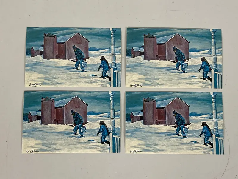Vintage ‘Daddy’s Tracks’ Postcard Lot – Four 4-H Themed Cards by A.G. Kettunen