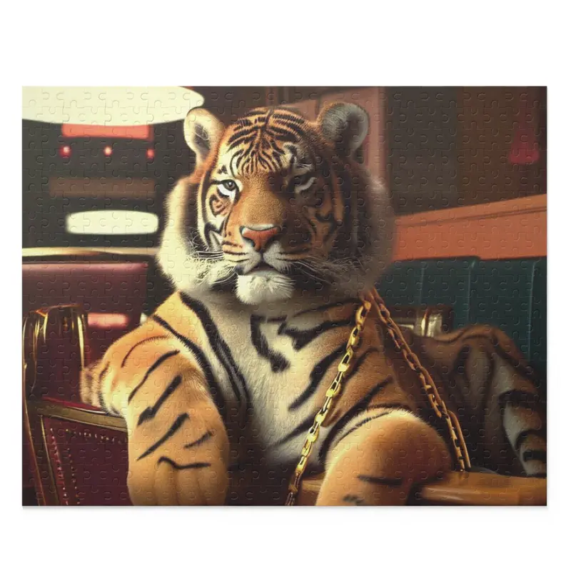 Vintage Diner Tiger Jigsaw Puzzle – 500-Piece Retro Puzzle