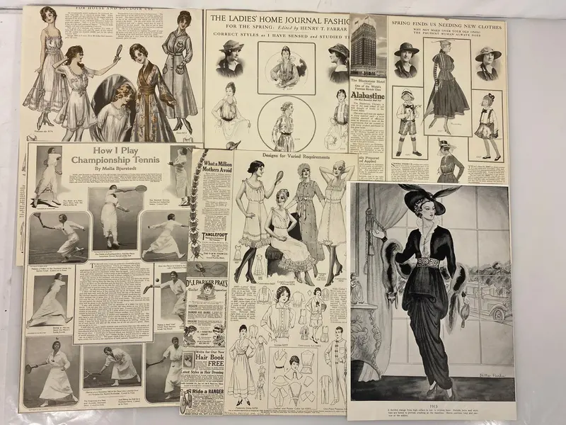 Vintage Fashion Photography Lot – 15 Delineator & Pictorial Review Images (1910s–1930s)