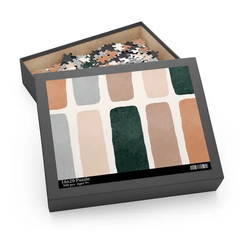 Vintage-Inspired Striped 500-Piece Jigsaw Puzzle