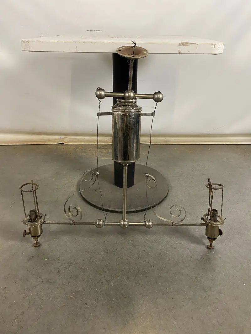 Vintage Two-Arm Table Lamp – Antique Brass or Porcelain Base Design