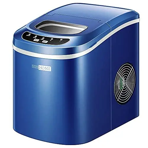 VIVOHOME Compact Automatic Ice Maker – 26 lbs/Day Navy Blue Countertop Unit with Self-Cleaning Function