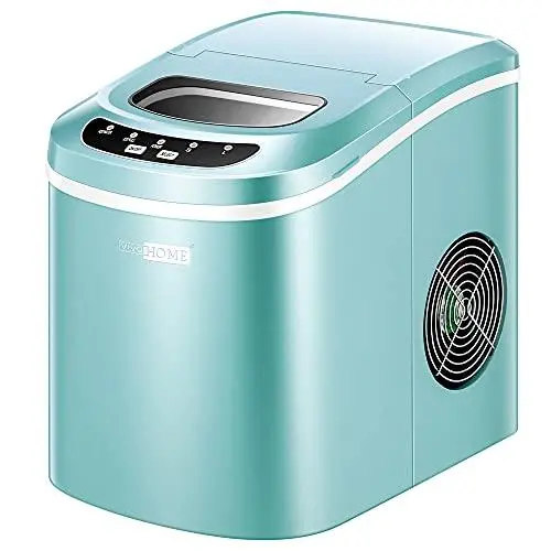 VIVOHOME Compact Automatic Ice Maker – Light Green Countertop Machine Producing 26 lbs of Ice Daily with Rapid 7-Minute Cycle
