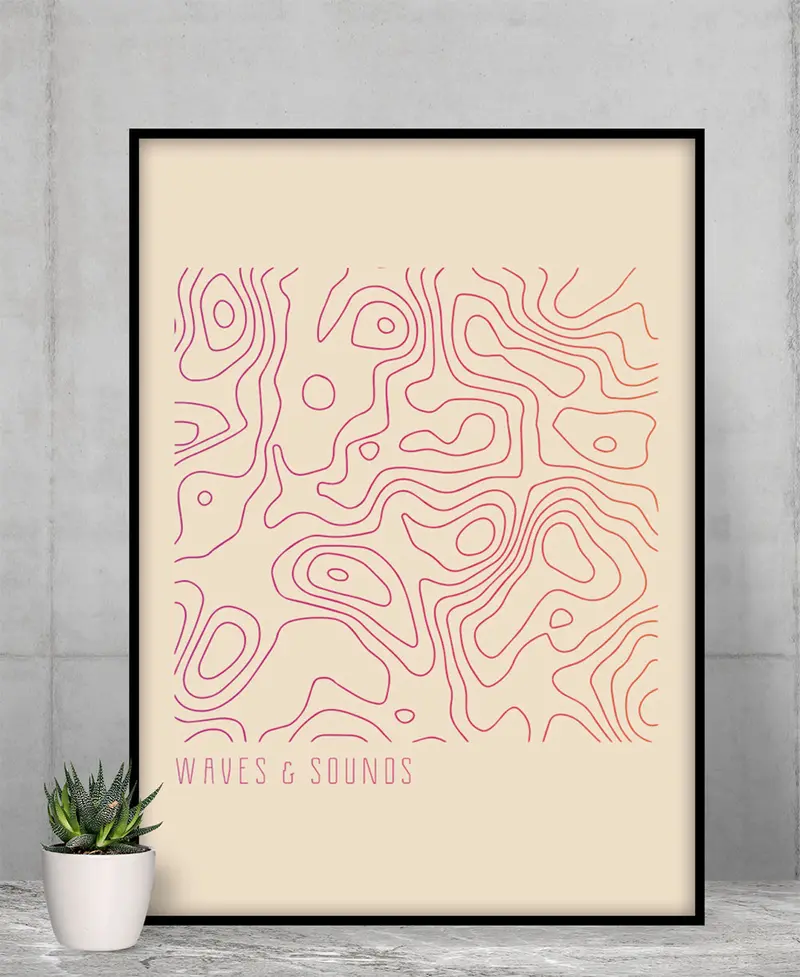 Waves & Sound Waves Music-Themed Decorative Poster
